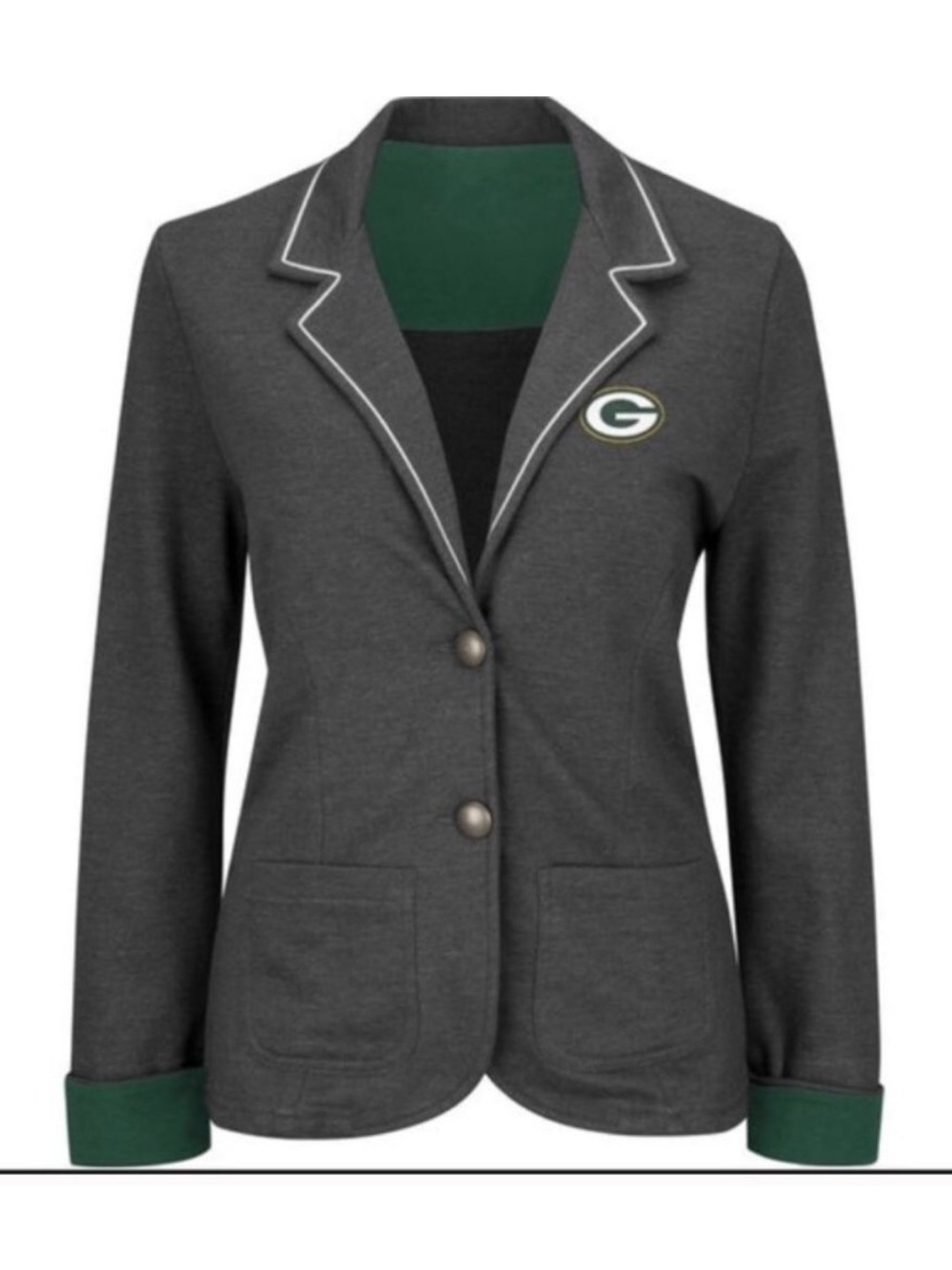 Green Bay Packers Gray Blazer by Majestic Medium